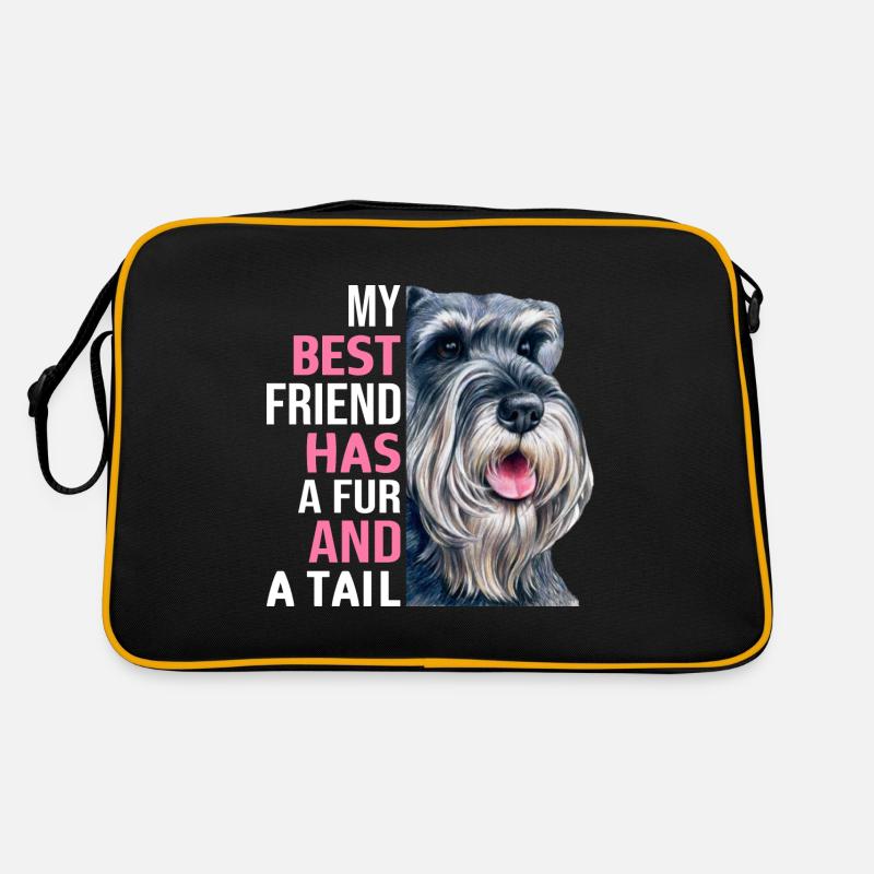 Schnauzer miniature Meilleur ami a de la fourrure et de la queue Sac Retro