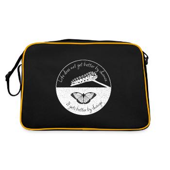Inspiring saying butterfly nature cool - Retro Bag - black/gold - Back