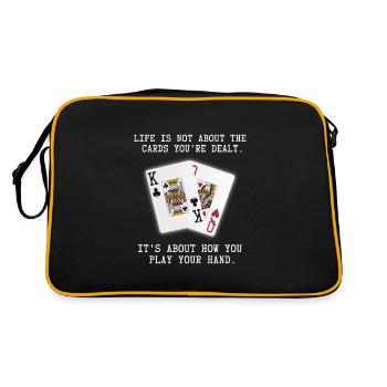 Citation inspirante sur les cartes à jouer au poker - Sac Retro - noir/or - Dos