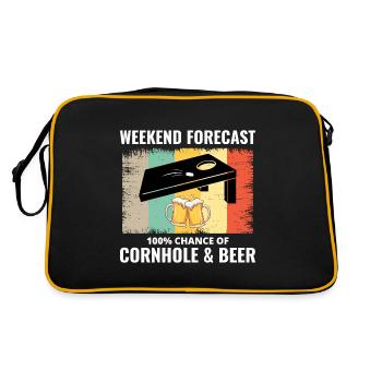 Cornhole Drinking Bean Bag Toss Jeu de pelouse en plein air - Sac Retro - noir/or - Dos