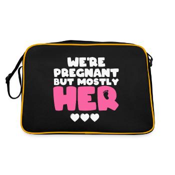 Pregnant Baby Mother Infant T-Shirt Mom - Retro Bag - black/gold - Back