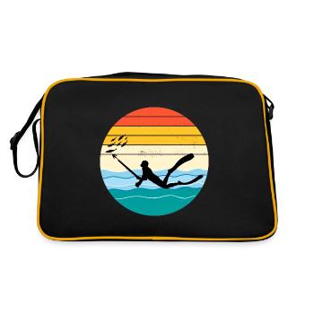 Spearfishing Spearfisher Fishing Vintage Retro - Retro Bag - black/gold - Back