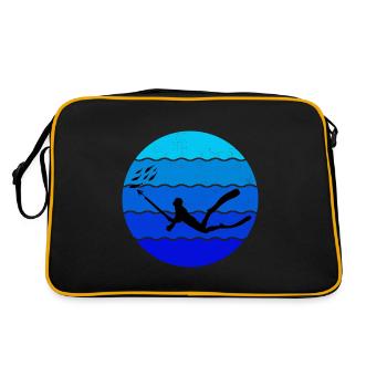 Spearfishing Spearfisher Spearfisherman fishing - Retro Bag - black/gold - Back