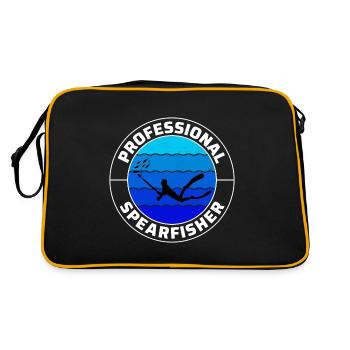 Spearfishing Spearfisher Spearfisherman fishing - Retro Bag - black/gold - Back