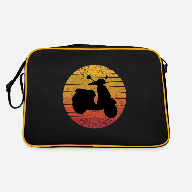 Roller Fahrer Roller Motorrad Vintage Retro - Retro Tasche - Schwarz/Gold