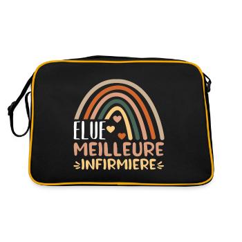 infirmière élue meilleure infirmière humour cadeau - Sac Retro - noir/or - Dos
