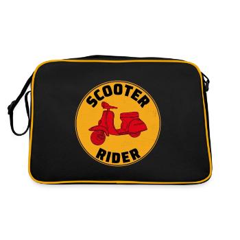 Scooter Rider Scootering Motorbike Moped Bike - Retro Bag - black/gold - Back