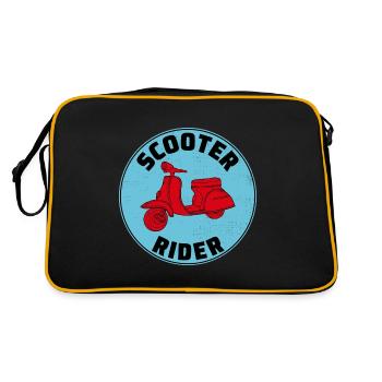 Scooter Rider Scootering Motorbike Moped Bike - Retro Bag - black/gold - Back