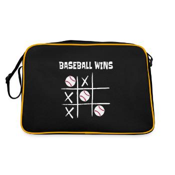 Baseball Wins Sport Tic Tac Toe - Retro Tasche - Schwarz/Gold - Hinten