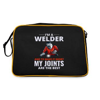 Welding Welder Metal Construction Ironworker - Retro Bag - black/gold - Back
