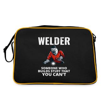 Welding Welder Metal Construction Ironworker - Retro Bag - black/gold - Back