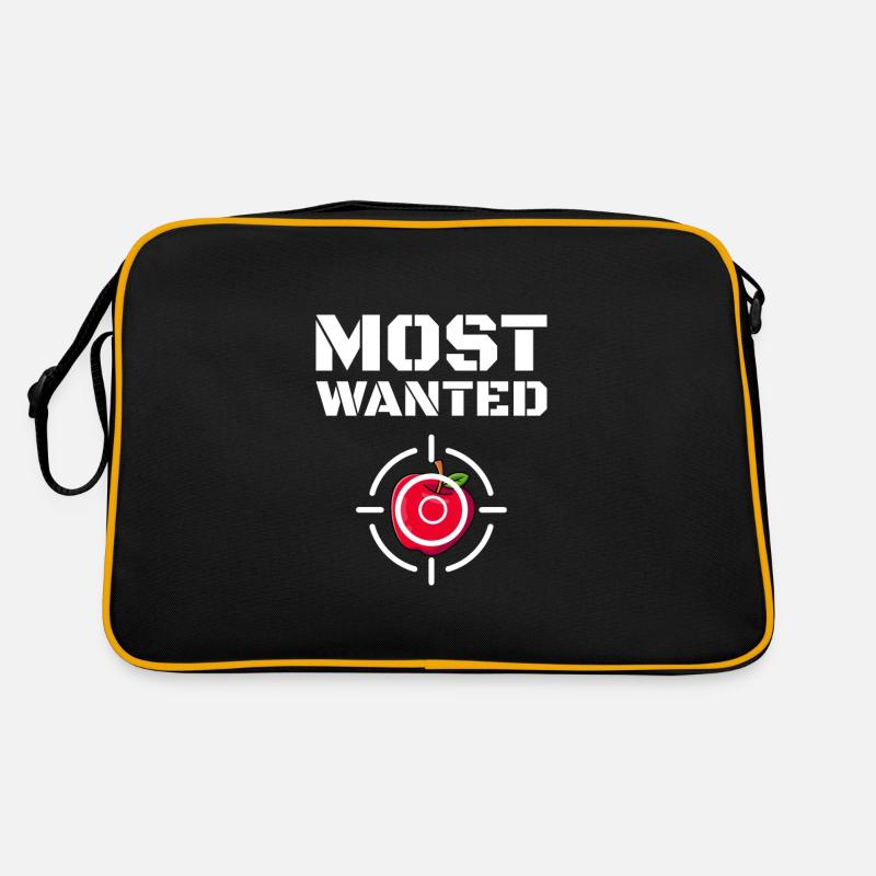 Most Wanted Apfelmost Apfelmoscht Moscht - Retro Tasche - Schwarz/Gold