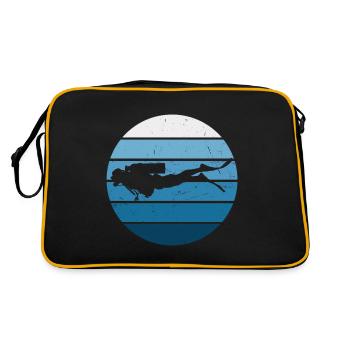Damen Scuba Diver Diver Free Dive Scuba Tauchen - Retro Tasche - Schwarz/Gold - Hinten
