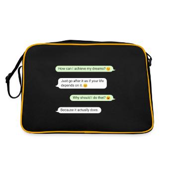 Important Message Fulfill Your Dreams Motivation - Retro Bag - black/gold - Back