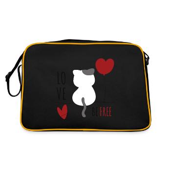 Chat avec coeur Chat amour animal Chats - Sac Retro - noir/or - Dos