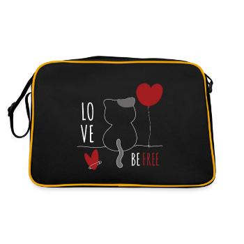 Chat avec coeur Chat amour animal Chats - Sac Retro - noir/or - Dos