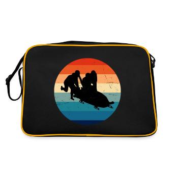 Bobsleigh Riding Bobsleigh Track Bobsleigh Femmes Hommes - Sac Retro - noir/or - Dos