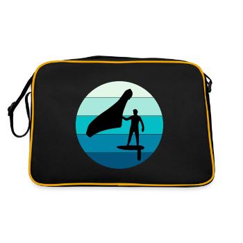 Wing Foiling Hydrofoil Surfen Surf Wassersport - Retro Tasche - Schwarz/Gold - Hinten