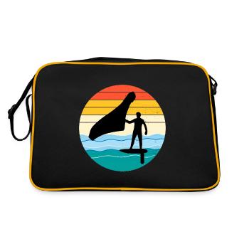 Wing Foiling Hydrofoil Surfen Surf Wassersport - Retro Tasche - Schwarz/Gold - Hinten