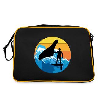 Wing Foiling Hydrofoil Surfen Surf Wassersport - Retro Tasche - Schwarz/Gold - Hinten