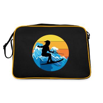 Vintage Retro Water Skiing Ski Water sport - Retro Bag - black/gold - Back