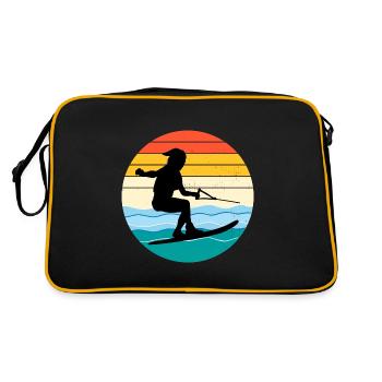 Water Skiing Outdoor Water Sport Vintage Retro - Retro Bag - black/gold - Back