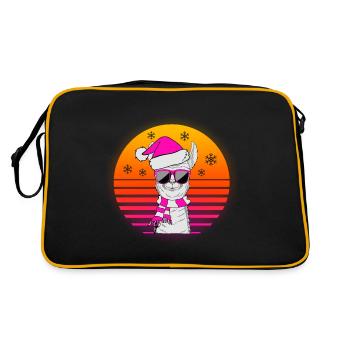 Lama Alpaca Retro Vintage Sun Gift Idea - Retro Bag - black/gold - Back