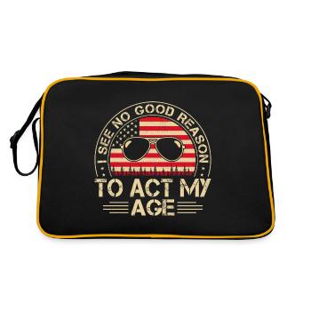 Vintage Act My Age Drôle de jeu de mots Humour adulte - Sac Retro - noir/or - Dos