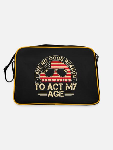 Vintage Act My Age Drôle de jeu de mots Humour adulte - Sac Retro - noir/or - Dos