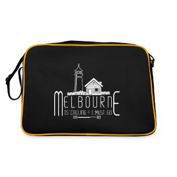 Melbourne Australia Quote - Retro Bag - black/gold - Back