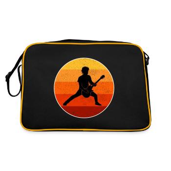 Basse Guitariste Musicien Bassiste Vintage Retro - Sac Retro - noir/or - Dos
