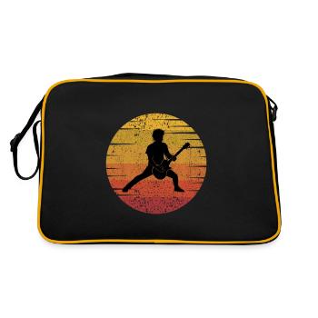 Basse Guitariste Musicien Bassiste Vintage Retro - Sac Retro - noir/or - Dos