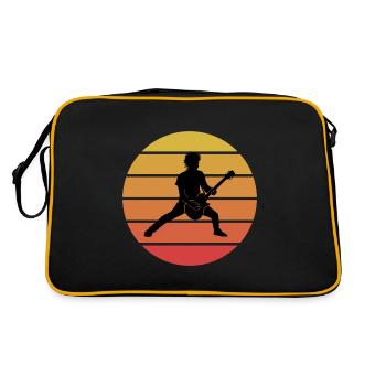 Basse Guitariste Musicien Bassiste Vintage Retro - Sac Retro - noir/or - Dos