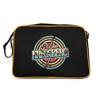 Kreuzberg Berlin Retro - Retro Tasche - Schwarz/Gold - Hinten