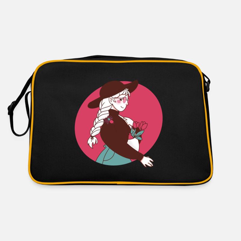 Moderne Hexe mit Caribena Versicolor Retro Tasche