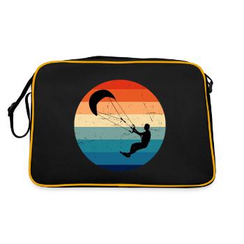 Kitesurf Kite Kitesurfer Kitesurfing Kitesurfen - Retro Bag - black/gold - Back