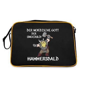 Hammersbald - Retro Tasche - Schwarz/Gold - Hinten