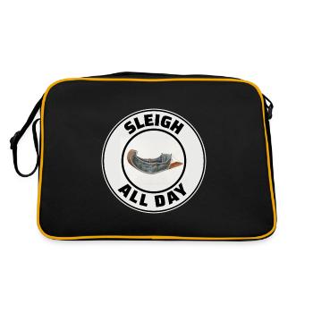 Husky Sledding Sled Dog Racing Alaskan Racers - Retro Bag - black/gold - Back