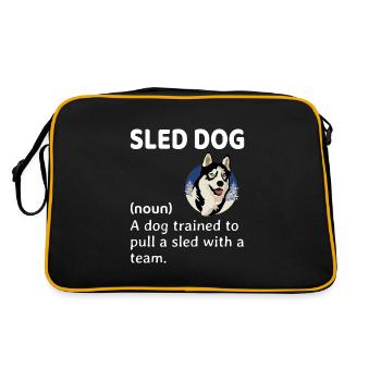 Husky Sledding Sled Dog Racing Alaskan Racers - Retro Bag - black/gold - Back