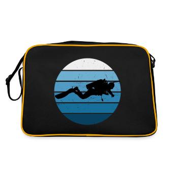 Diving Men Diver Free Dive Scuba Diving - Retro Bag - black/gold - Back