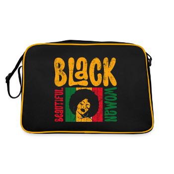 Black Beautiful Woman Black History - Retro Bag - black/gold - Back