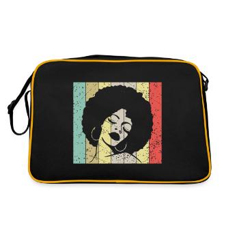 Black Woman Black History - Retro Tasche - Schwarz/Gold - Hinten