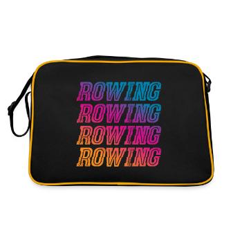 Rowing Ruderer Geschenk - Retro Tasche - Schwarz/Gold - Hinten