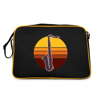 Retro Saxophone Gift Idea - Retro Bag - black/gold - Back