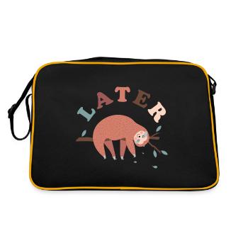 Later Sloth - Retro Bag - black/gold - Back