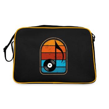 Musique Note Vinyle Rétro - Sac Retro - noir/or - Dos