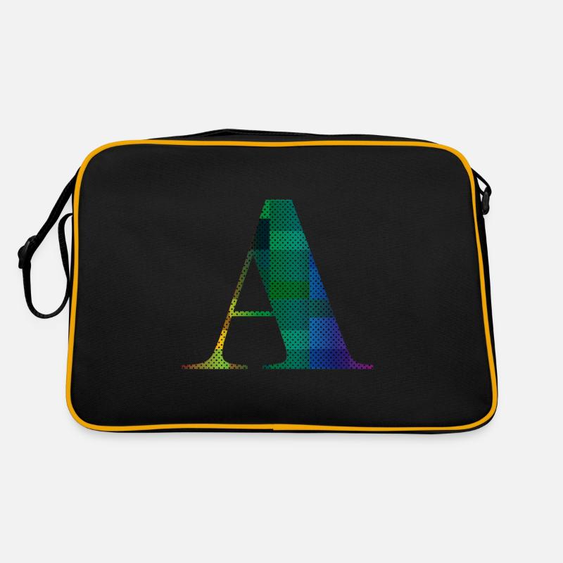 Buchstabe A - Retro Tasche - Schwarz/Gold