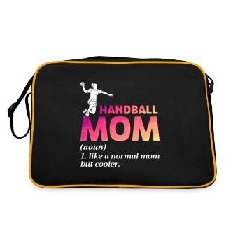 Handball Mama Muttertag - Retro Tasche - Schwarz/Gold - Hinten