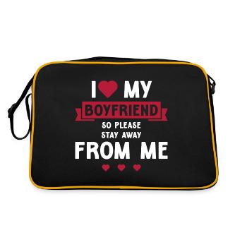 I Love My Boyfriend So Please Stay Away From Me - Retro Bag - black/gold - Back