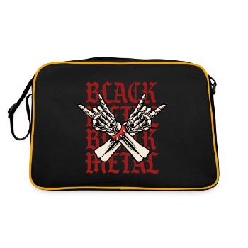 Black Metal - Retro Tasche - Schwarz/Gold - Hinten